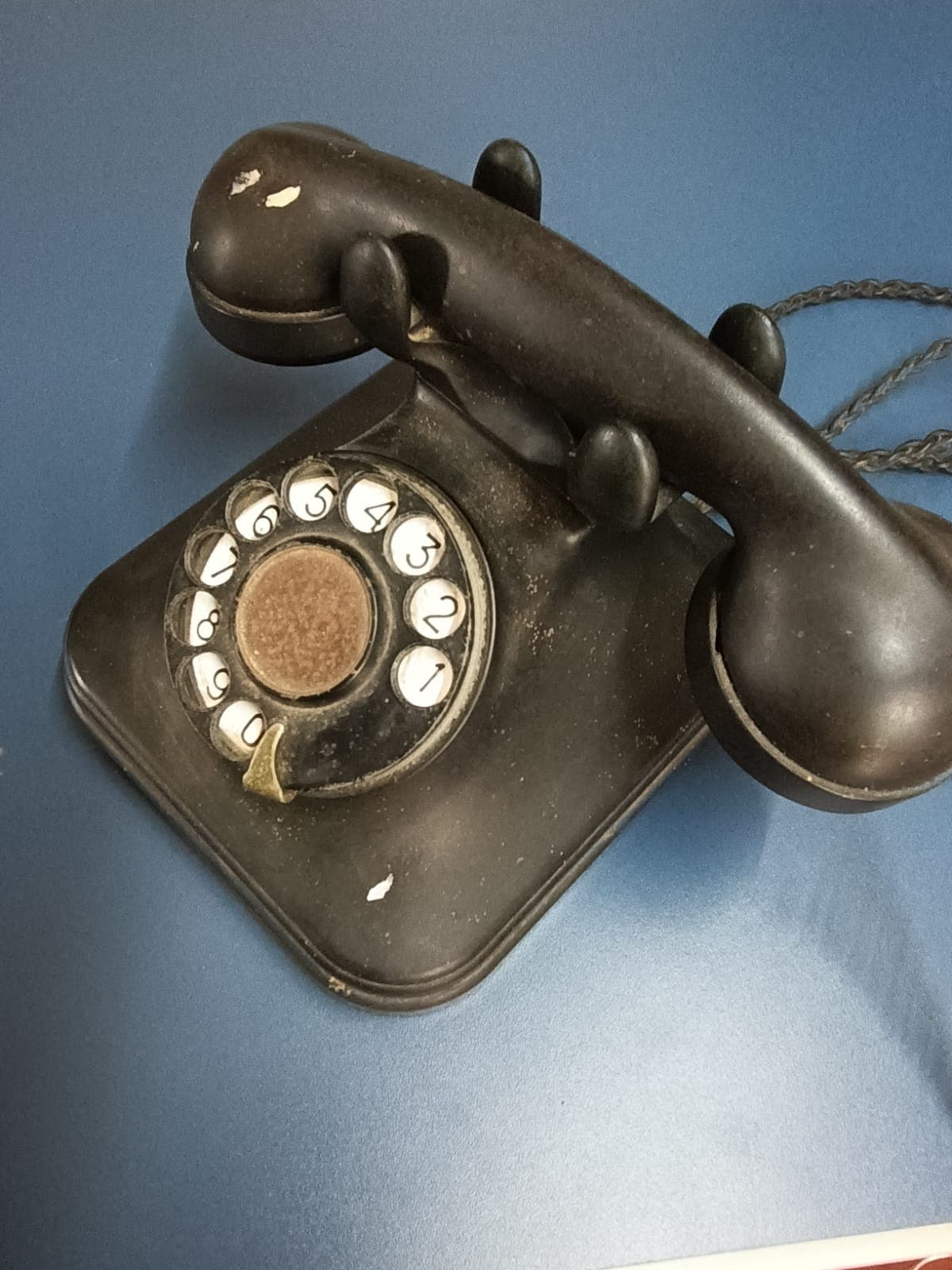 telefone de disco rotativo preto